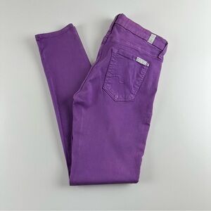 Seven For All Mankind Bright Purple Skinny Jeans Guinevere Size 30